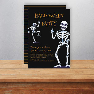 Invitation Jolie soirée d'halloween skellington