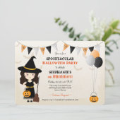 Invitation Jolie sorcière fête d'Halloween (Debout devant)