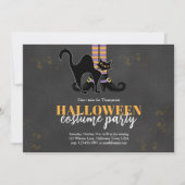 Invitation Jolie Sorcière Noire Chat Whimsical Halloween Part (Devant)