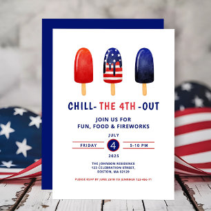 Invitation Jolie Sucette Rouge Blanche Et Bleue 4 Juillet