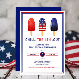 Invitation Jolie Sucette Rouge Blanche Et Bleue 4 Juillet