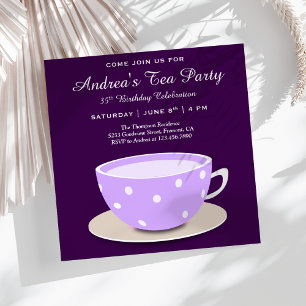 Invitation Jolie tasse de thé mignonne Thé Party d'annivers