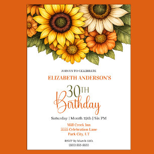 Invitation Jolie Tournesol 30e Anniversaire