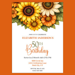 Invitation Jolie Tournesol 50e Anniversaire