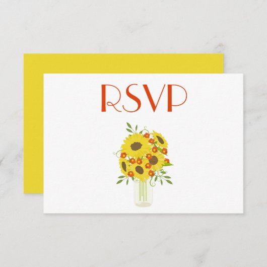 Invitation Jolie Tournesol RSVP (Devant / Derrière)
