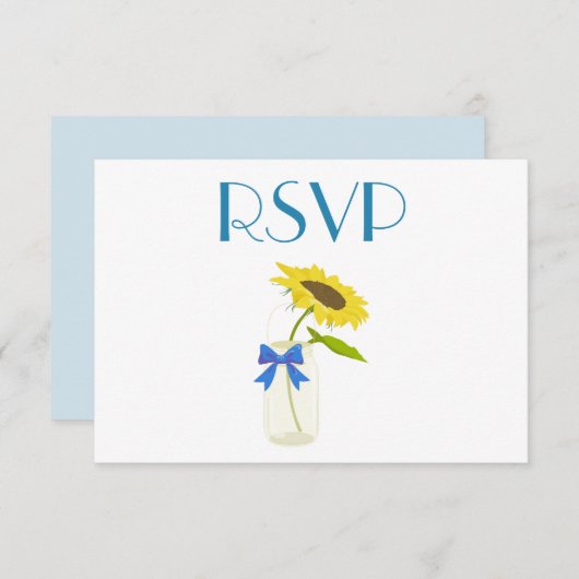 Invitation Jolie Tournesol RSVP (Devant / Derrière)