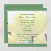 Invitation Jolie tulipe jaune fleurs vert nuptiale (Devant / Derrière)