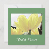 Invitation Jolie tulipe jaune fleurs vert nuptiale (Dos)