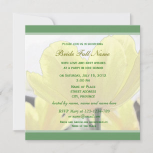 Invitation Jolie tulipe jaune fleurs vert nuptiale
