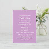 Invitation Jolie tulipe violette fleur douche de mariage (Debout devant)