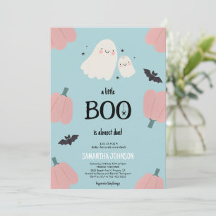 Invitation Jolie "Un petit BOO est presque arrivé" Fille Baby