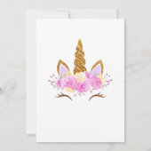 Invitation Jolie Unicorn Magique Fille anniversaire (Dos)