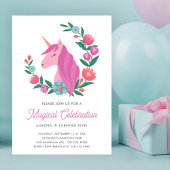 Invitation Jolie Unicorne Florale Filles Anniversaire Invitat