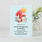 Invitation Jolie vache 1er anniversaire (Debout devant)