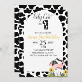 Invitation Jolie Vache Sainte Premier Anniversaire (Devant / Derrière)