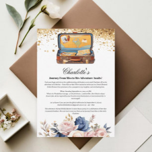 Invitation Jolie Voyage De Mademoiselle à Madame Shower de Ma