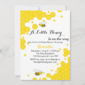 Invitation Jolies abeilles orange et noir | Nid d'abeille à l (Devant)
