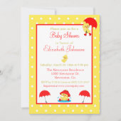 Invitation Jolies canards et Baby showers Pois (Devant)