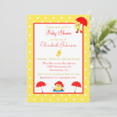 Invitation Jolies canards et Baby showers Pois (Debout devant)