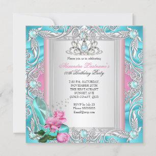 Invitation Jolies chaussures à talons hauts sarcelle rose pou