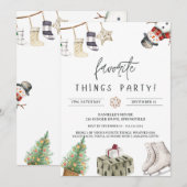 Invitation Jolies Choses Préférées & Cadeau d'Échange de Noël (Devant / Derrière)