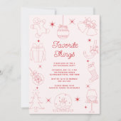 Invitation Jolies Choses Préférées de Vacances Rose Amusant D (Devant)