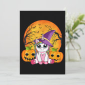 Invitation Jolies filles d'Halloween Licorne sorcière Hallowe (Debout devant)