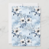 Invitation Jolies Fleurs Blanches Bleu Clair Shower Nuptial (Dos)