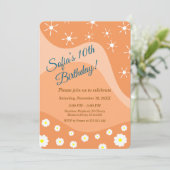 Invitation Jolies fleurs blanches Fête d'anniversaire (Debout devant)