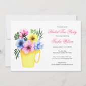 Invitation Jolies fleurs dans une Teacup Fête des mariées Tea (Devant)