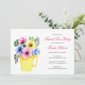 Invitation Jolies fleurs dans une Teacup Fête des mariées Tea (Debout devant)