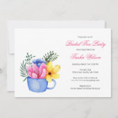Invitation Jolies fleurs dans une Teacup Fête des mariées Tea (Devant)