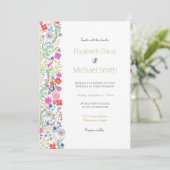 Invitation Jolies fleurs d'aquarelle botanique (Debout devant)