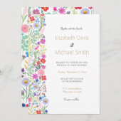 Invitation Jolies fleurs d'aquarelle botanique (Devant / Derrière)