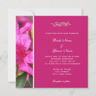 Invitation Jolies fleurs d'azalée roses florales mariage