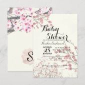 Invitation Jolies fleurs de cerisiers sur un blanc élégant (Devant / Derrière)