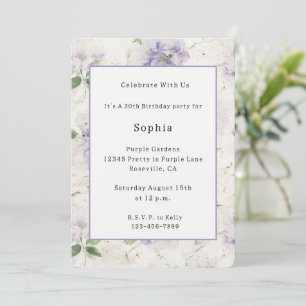 Invitation Jolies fleurs de lavande violette