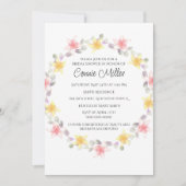 Invitation Jolies fleurs de lys rose et jaune Shower de maria (Devant)