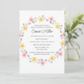 Invitation Jolies fleurs de lys rose et jaune Shower de maria (Debout devant)