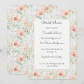 Invitation Jolies Fleurs de Mint Pêche Orchidée Lavage de Noc (Devant / Derrière)