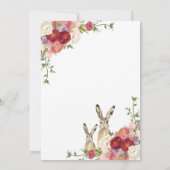 Invitation Jolies fleurs de pivoine et Baby shower lapin lapi (Dos)