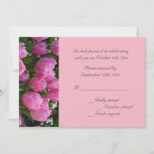 Invitation jolies fleurs de tulipe rose RSVP fête de mariage (Devant)