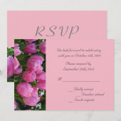 Invitation jolies fleurs de tulipe roses RSVP fête de mariage (Devant / Derrière)