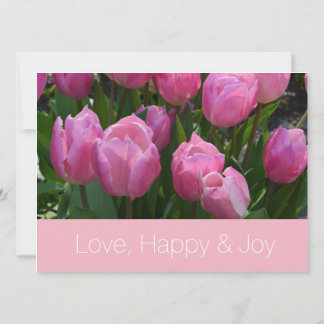 Invitation Jolies fleurs de tulipes roses mariage chrétien
