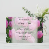 Invitation jolies fleurs de tulipes violettes élégantes fête (Debout devant)