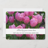 Invitation jolies fleurs de tulipes violettes élégantes fête (Dos)
