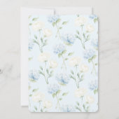 Invitation Jolies Fleurs d'Hydrangea Bleu Mariage (Dos)