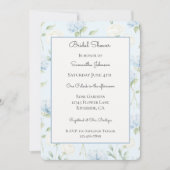 Invitation Jolies Fleurs d'Hydrangea Bleu Mariage (Devant)