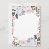 Invitation Jolies fleurs d'Hydrangea et or| Baby shower (Dos)