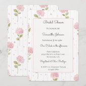 Invitation Jolies Fleurs d'Hydrangea Roses Mariage (Devant / Derrière)